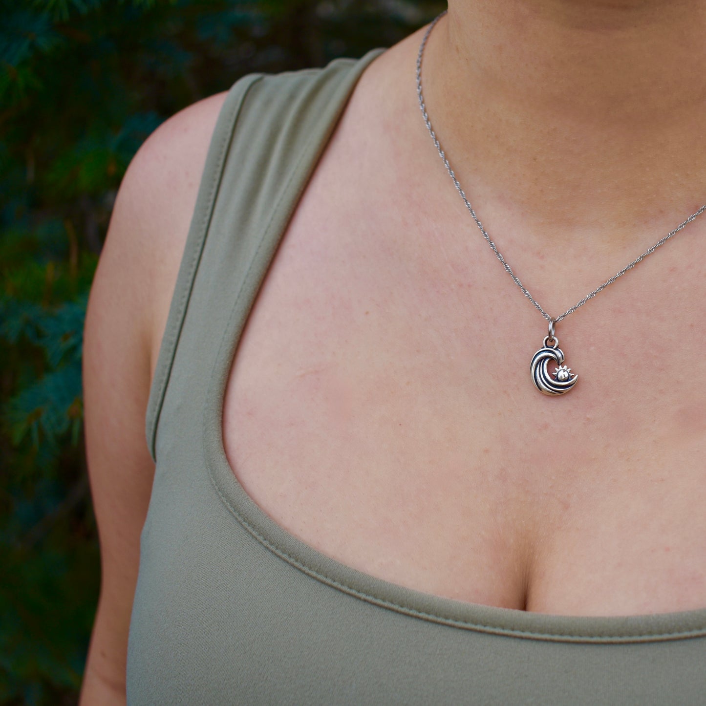 Sterling Silver Wave and Summer Sun Charm