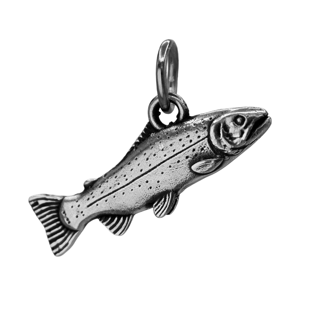 Sterling Silver Mountain Trout Charm