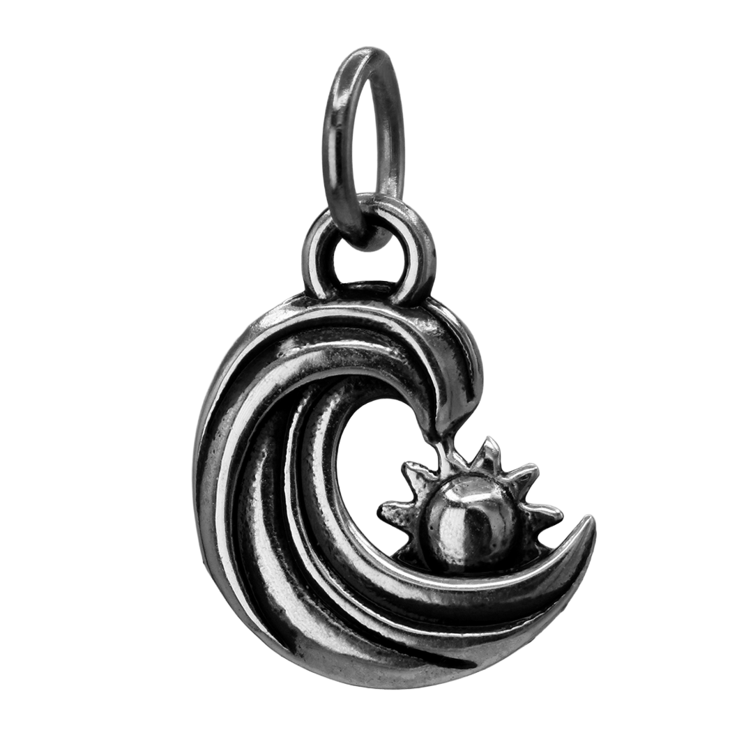 Sterling Silver Wave and Summer Sun Charm