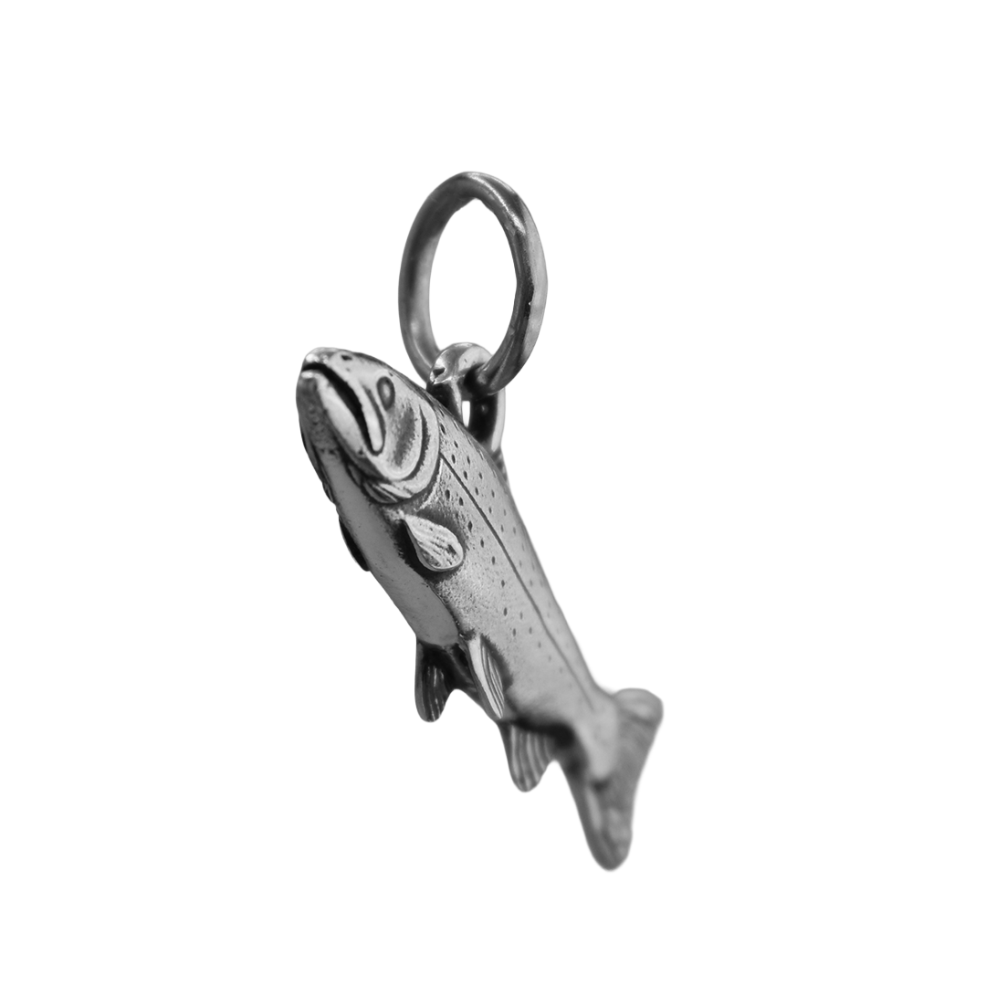 Sterling Silver Mountain Trout Charm