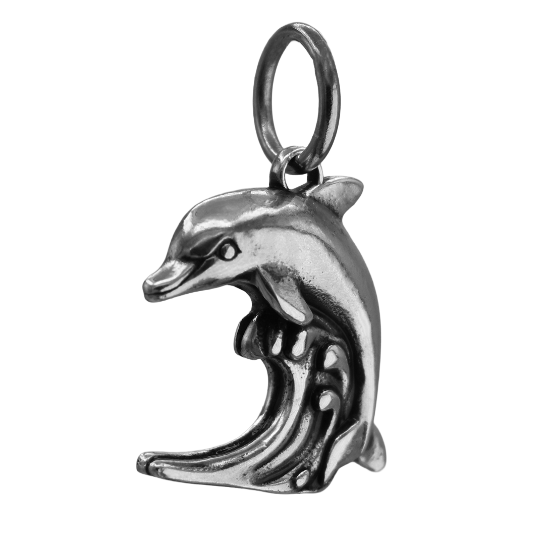 Sterling Silver Diving Dolphin Charm