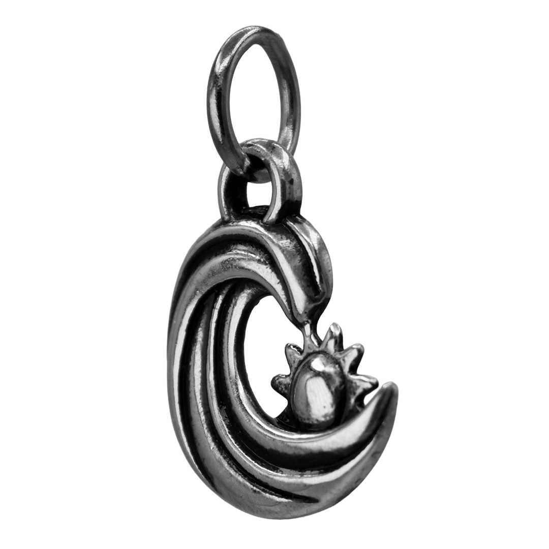 Sterling Silver Wave and Summer Sun Charm