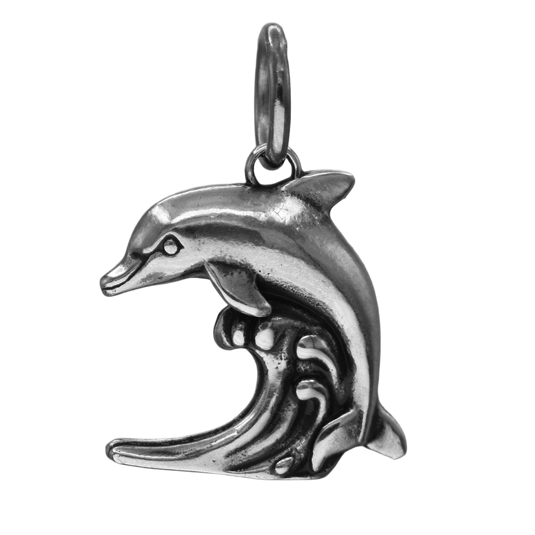 Sterling Silver Diving Dolphin Charm