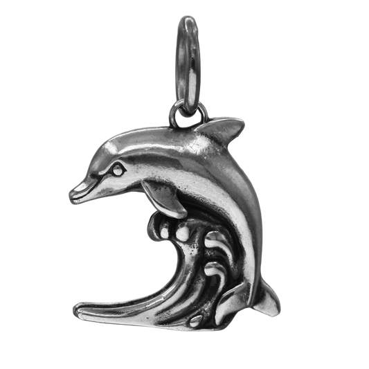 Sterling Silver Diving Dolphin Charm
