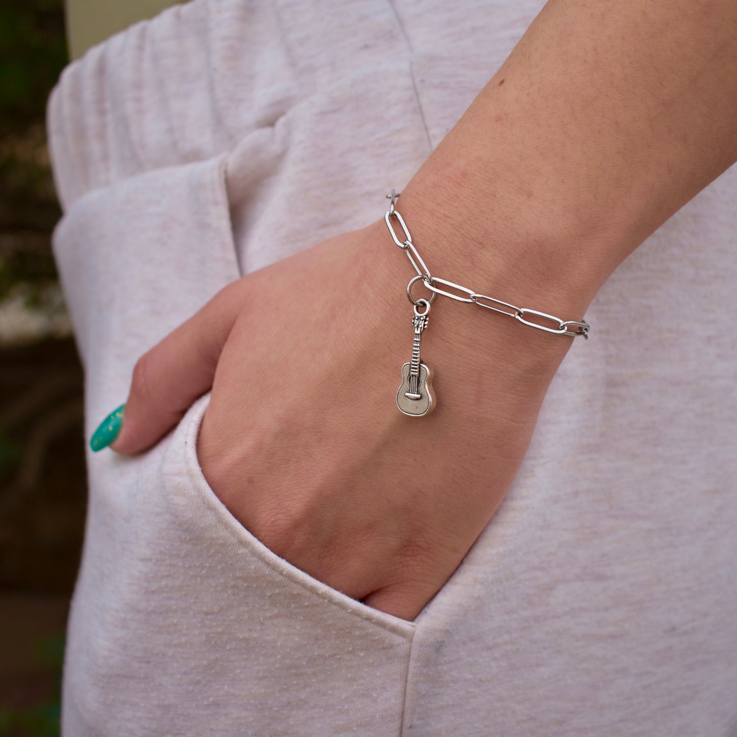 Sterling Silver Acoustic Guitar Charm
