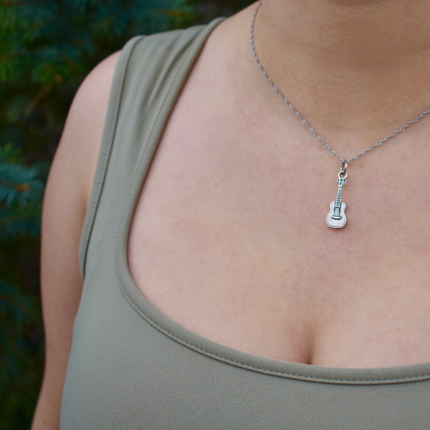 Sterling Silver Acoustic Guitar Charm
