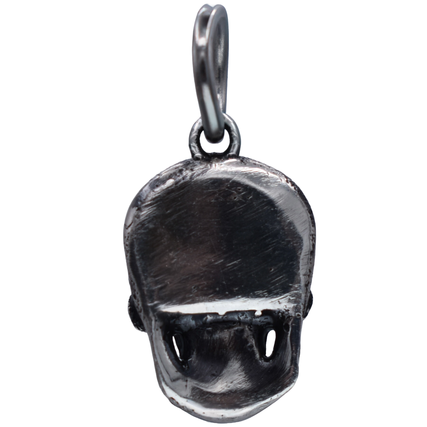 A Dia De Los Muertos Sugar Skull Charm - Handcrafted .925 Sterling Silver Pendant for Bracelets and earrings by The Colorado Charm Company - Back view