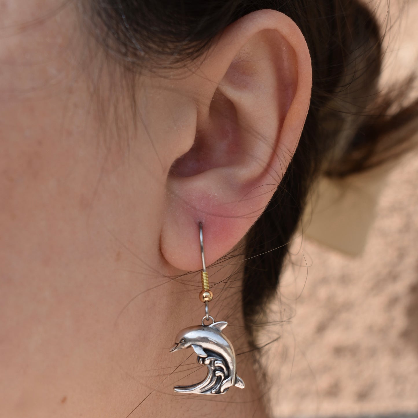 Sterling Silver Diving Dolphin Charm