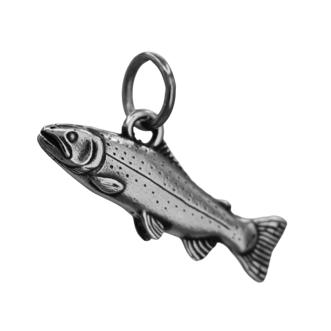 Sterling Silver Mountain Trout Charm
