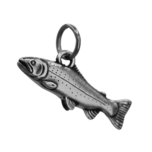 Sterling Silver Mountain Trout Charm