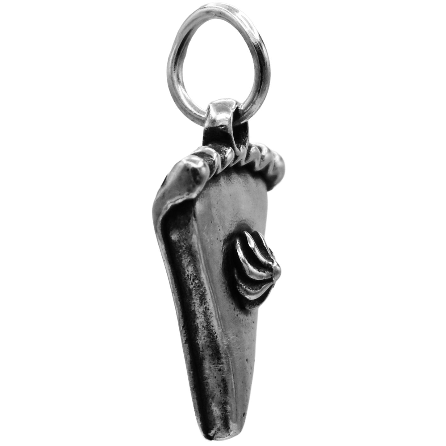 A Pumpkin Pie With Whipped cream Charm - Handcrafted .925 Sterling Silver Pendant for Bracelets and earrings by The Colorado Charm Company - Side View