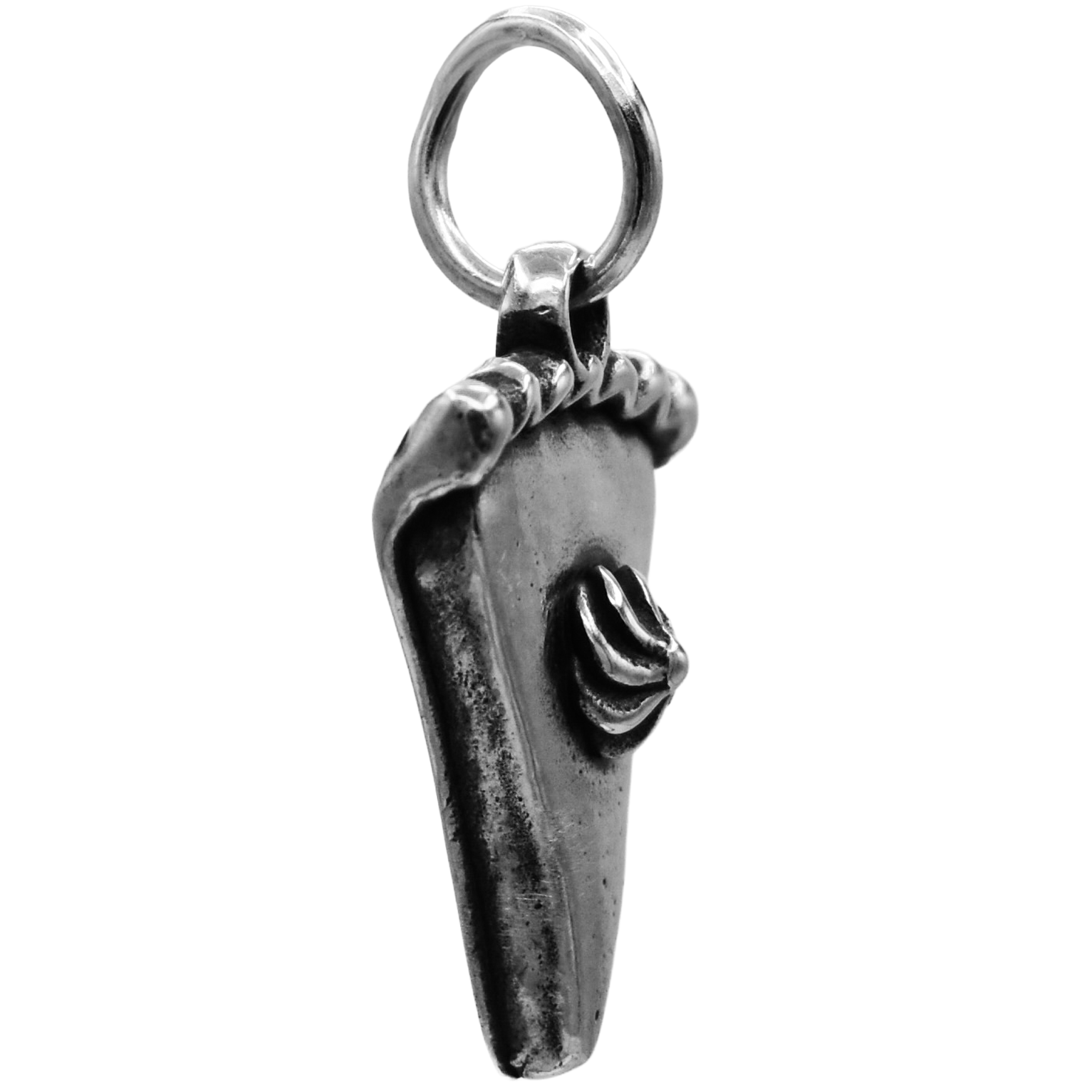 A Pumpkin Pie With Whipped cream Charm - Handcrafted .925 Sterling Silver Pendant for Bracelets and earrings by The Colorado Charm Company - Side View