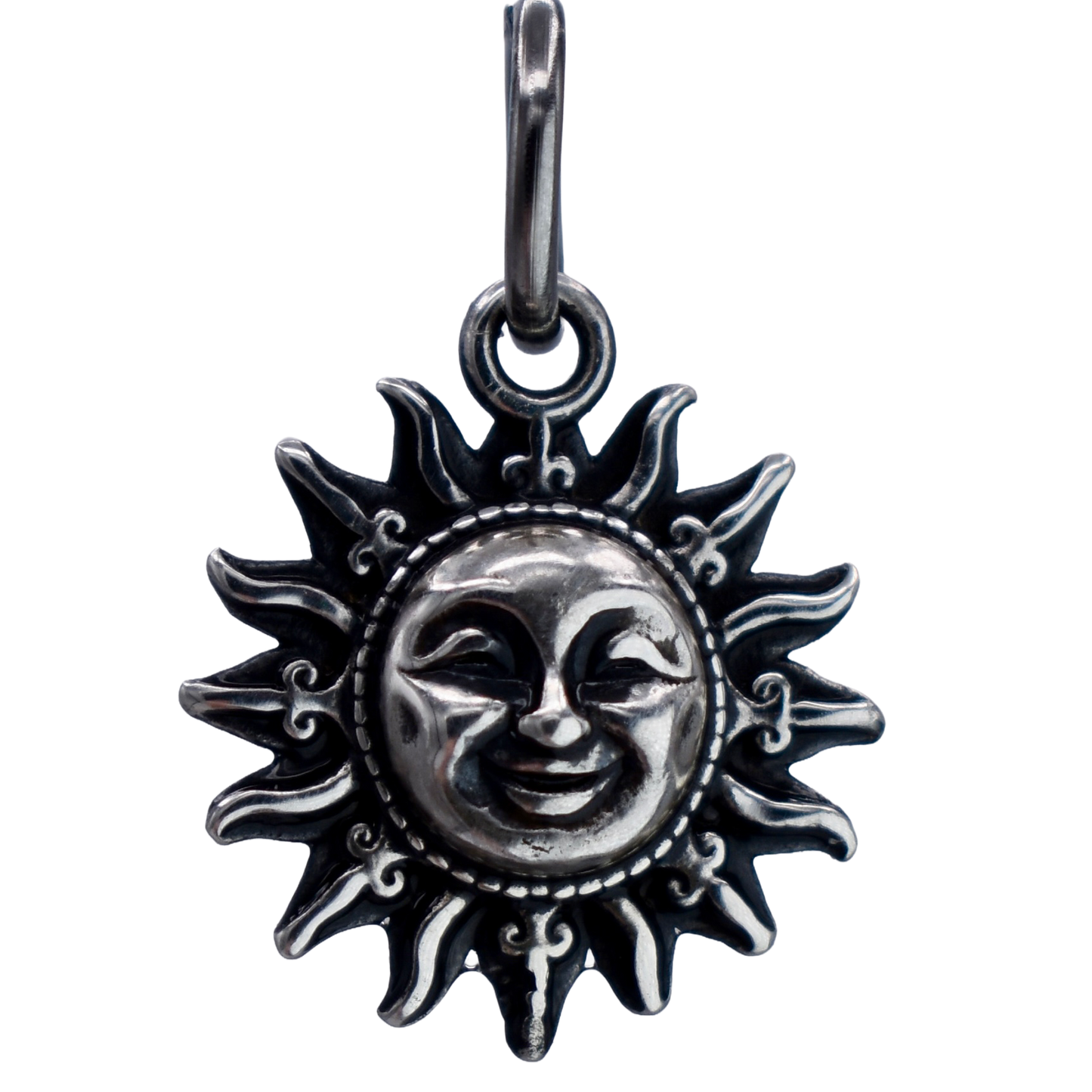 A Woman Wearing A smiling Irish leprechaun Charm On a Bracelet  - Handcrafted .925 Sterling Silver Pendant for Bracelets and earrings by The Colorado Charm Company - Front view