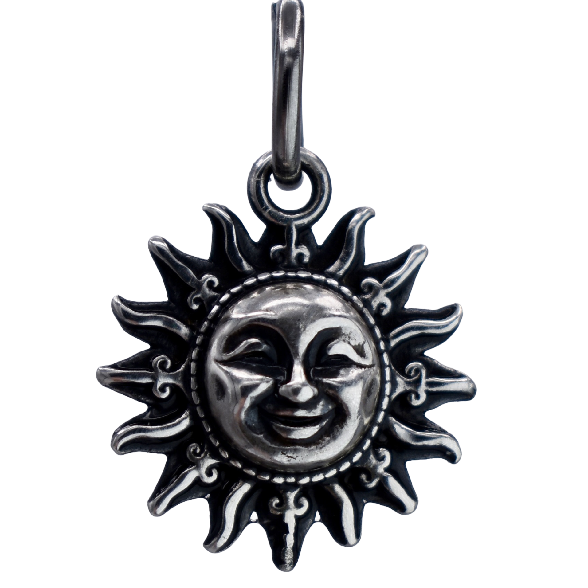 A Woman Wearing A smiling Irish leprechaun Charm On a Bracelet  - Handcrafted .925 Sterling Silver Pendant for Bracelets and earrings by The Colorado Charm Company - Front view