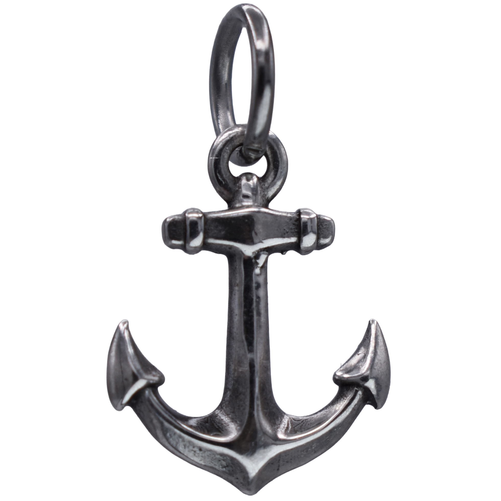 A Dainty Anchor Charm- Handcrafted .925 Sterling Silver Pendant for Bracelets and earrings by The Colorado Charm Company - Front View