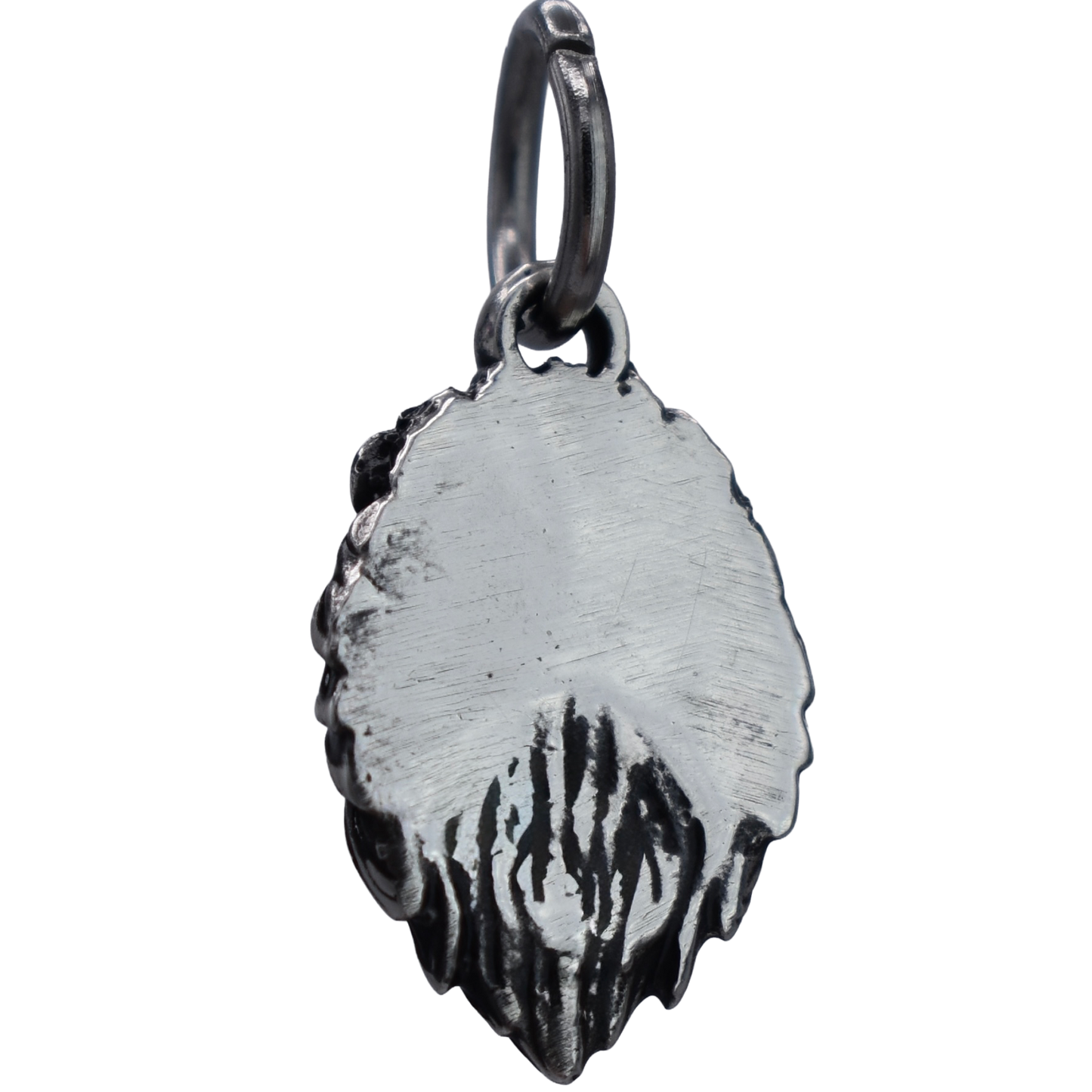 A Mighty African Lion Charm - Handcrafted .925 Sterling Silver Pendant for Bracelets and earrings by The Colorado Charm Company - back View