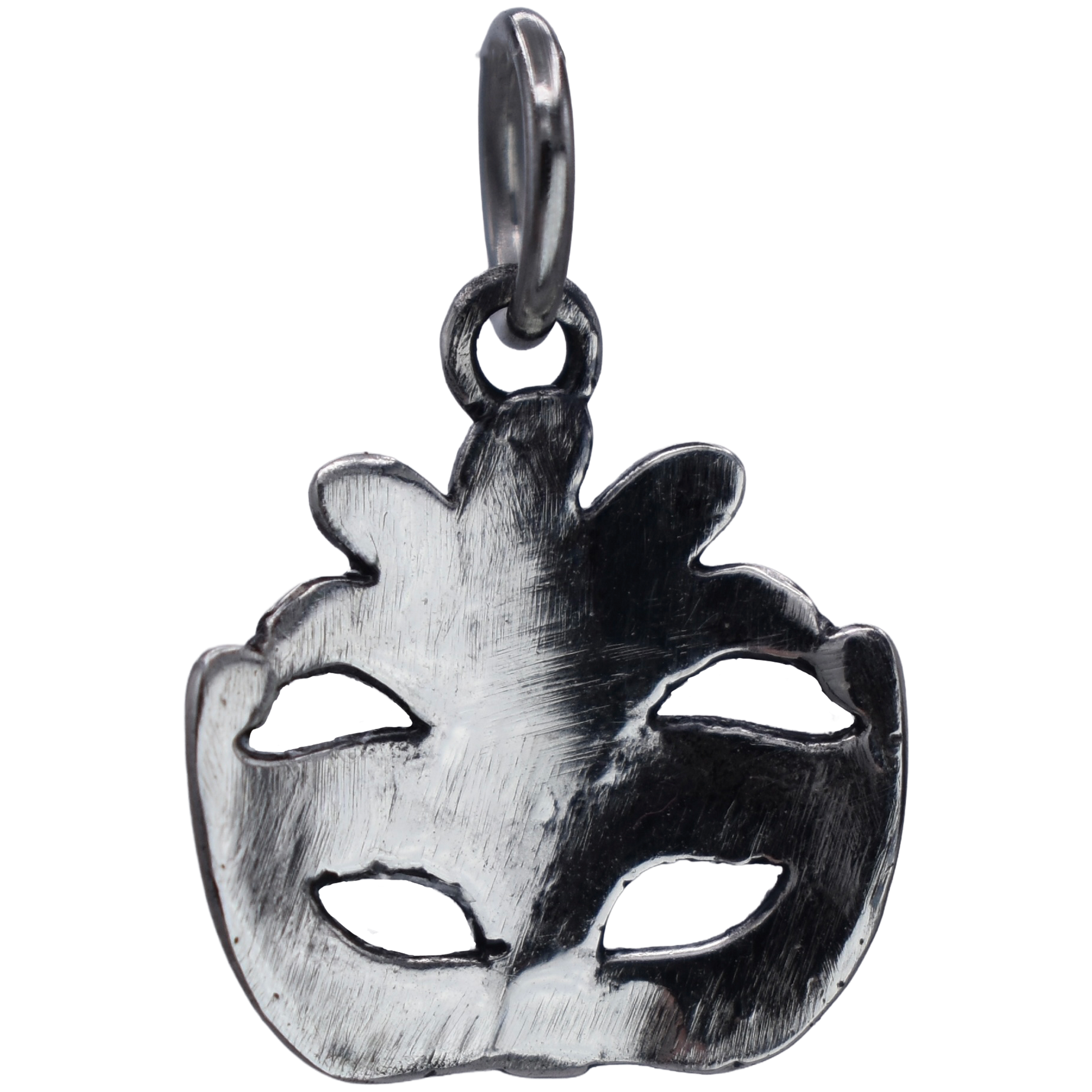 A Mardi Gras Venetian Mask Charm - Handcrafted .925 Sterling Silver Pendant for Bracelets and earrings by The Colorado Charm Company - back view
