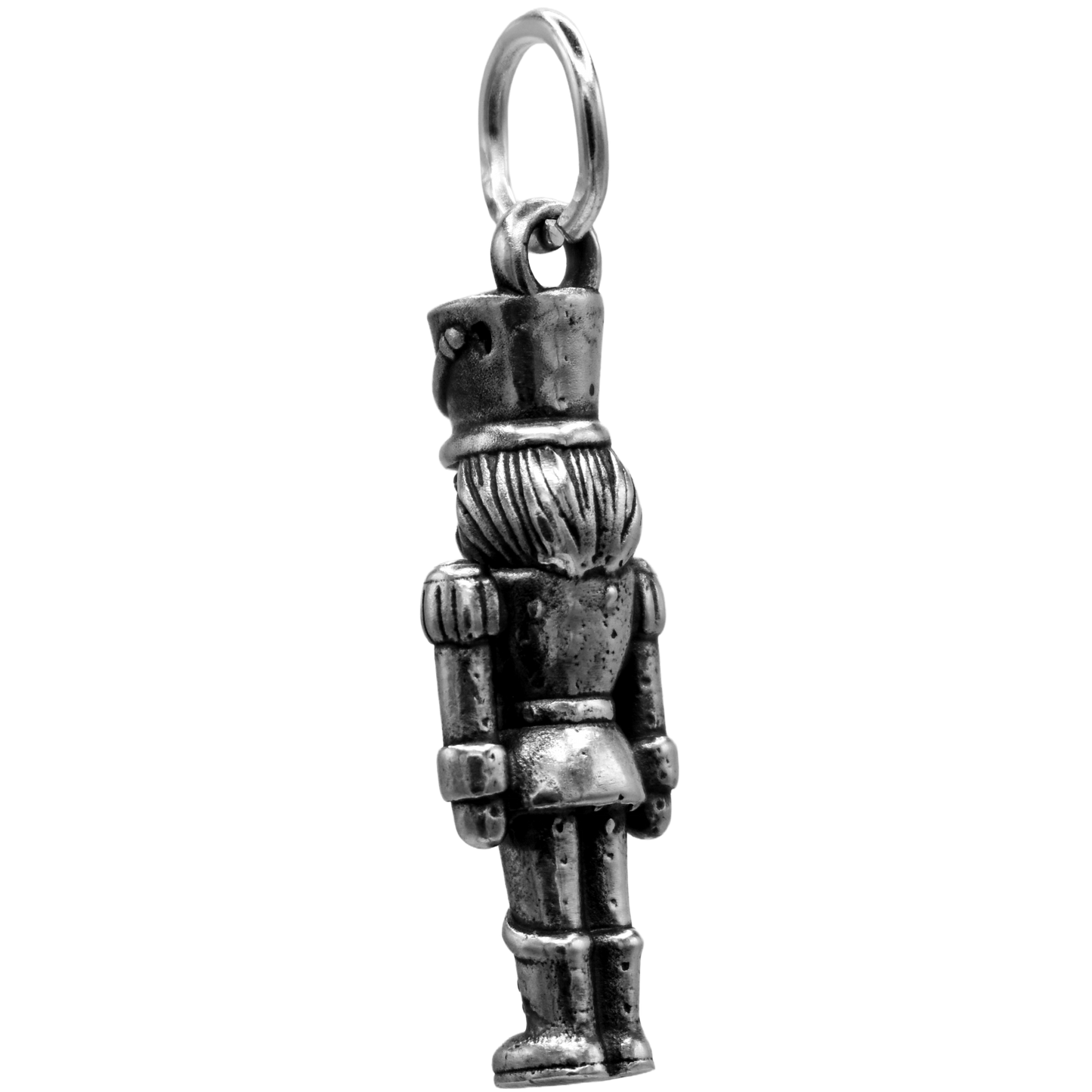A Classic Nutcracker Charm - Handcrafted .925 Sterling Silver Pendant for Bracelets and earrings by The Colorado Charm Company - back view