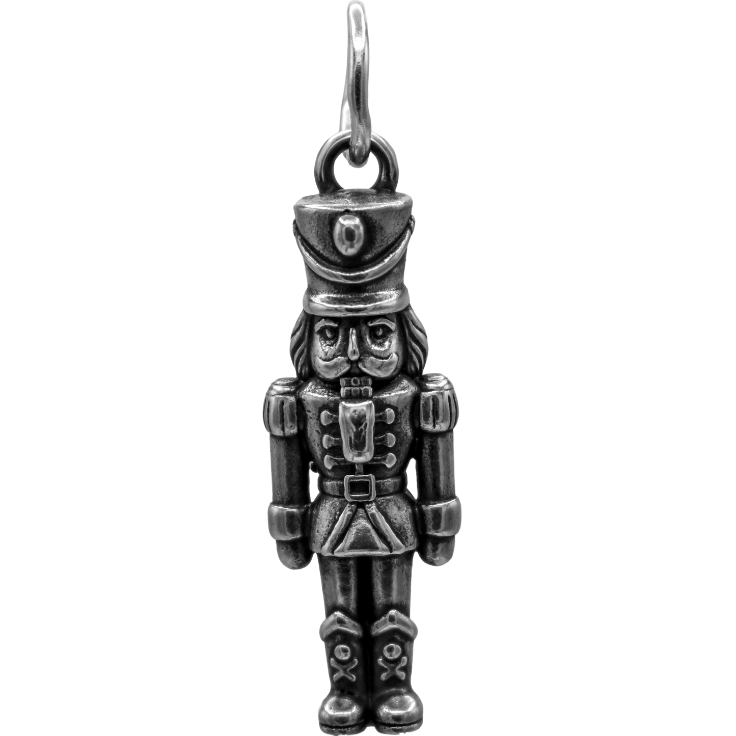A Classic Nutcracker Charm - Handcrafted .925 Sterling Silver Pendant for Bracelets and earrings by The Colorado Charm Company - front view
