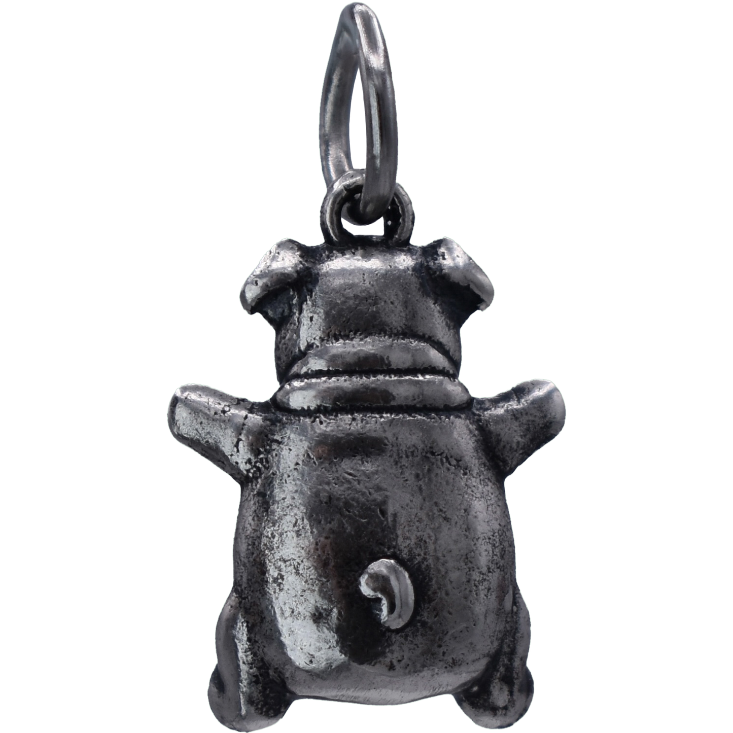 a Pibble Meme Charm - Handcrafted .925 Sterling Silver Pendant for Bracelets and earrings by The Colorado Charm Company - back view