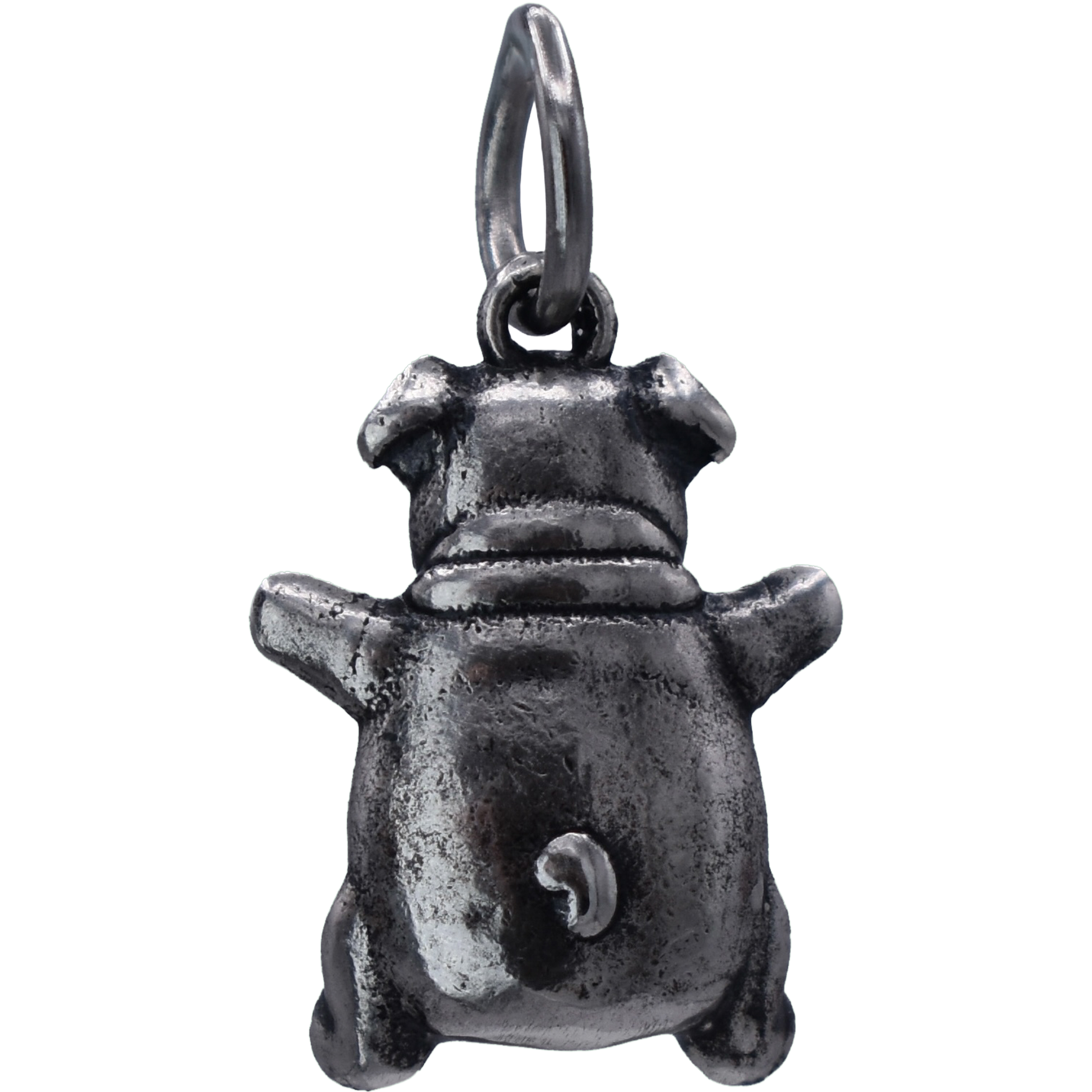 a Pibble Meme Charm - Handcrafted .925 Sterling Silver Pendant for Bracelets and earrings by The Colorado Charm Company - back view