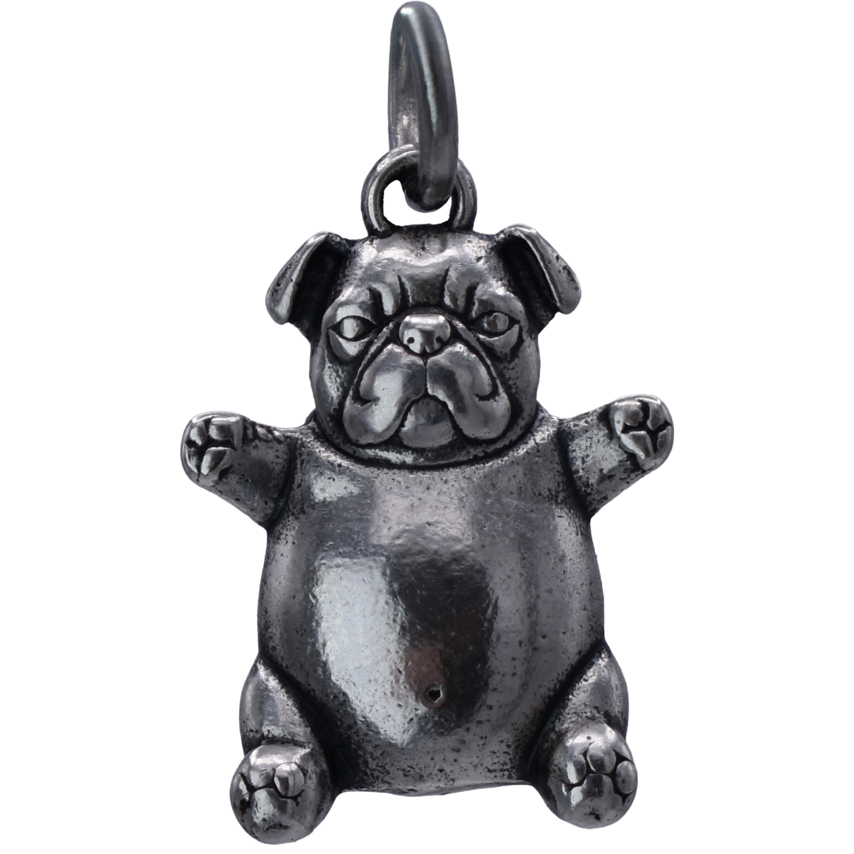 A Pibble Meme Charm - Handcrafted .925 Sterling Silver Pendant for Bracelets and earrings by The Colorado Charm Company - front view