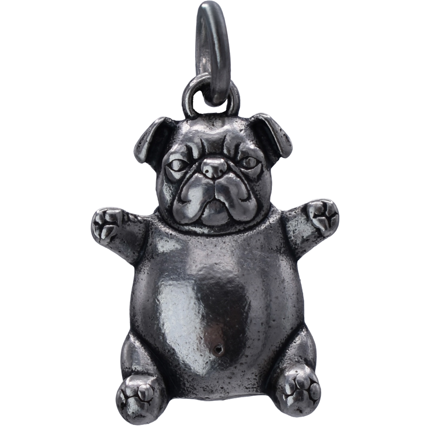 A Pibble Meme Charm - Handcrafted .925 Sterling Silver Pendant for Bracelets and earrings by The Colorado Charm Company - front view
