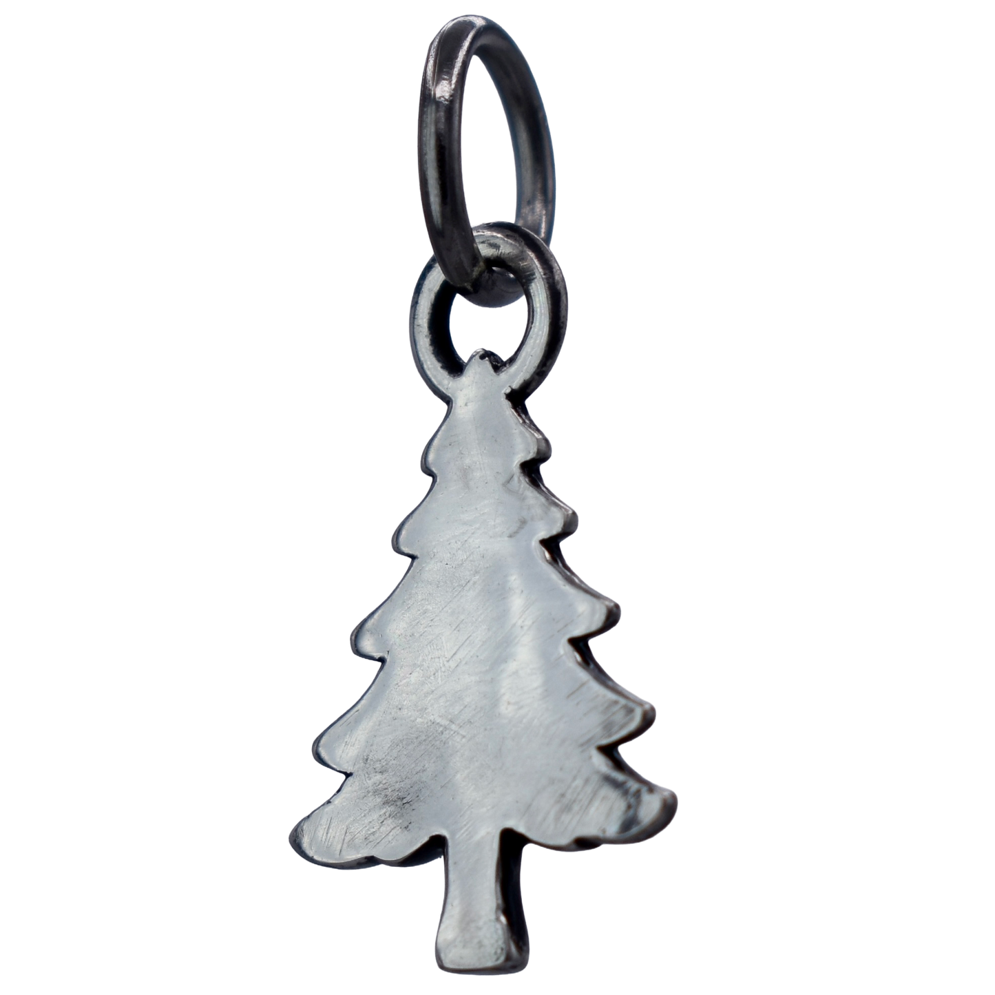 a pine tree charm - Handcrafted .925 Sterling Silver Pendant for Bracelets and earrings by The Colorado Charm Company - back view